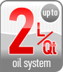 Up to 2L/Qt oil system