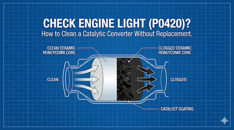 P0420 check engine light guide – how to clean a catalytic converter without replacement using XADO Red CAT Shield