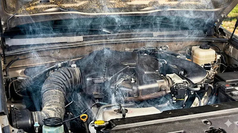 Engine overheating (stuck rings)