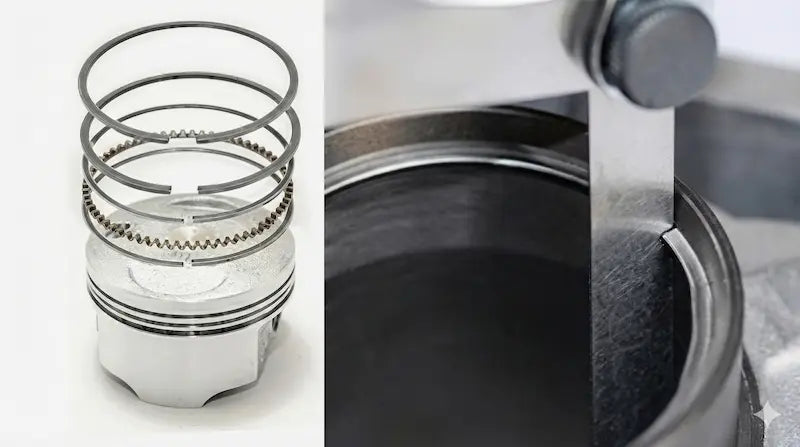 Engine repair with replacement of piston rings was performed