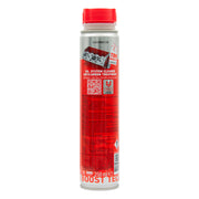 xado Red booster  white canister of Boost Tech oil system cleaner on a white background