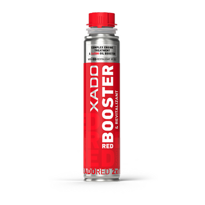XADO Red Booster engine oil additive with Revitalizant stabilizes oil, reduces friction, and protects against wear