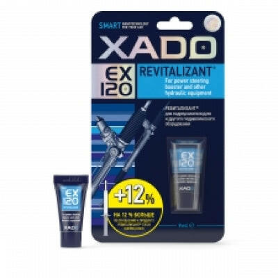 XADO EX120 Revitalizant for Power Steering Pumps restoring worn metal, reducing noise, and improving steering response