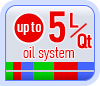 Up to 5L/Qt oil system